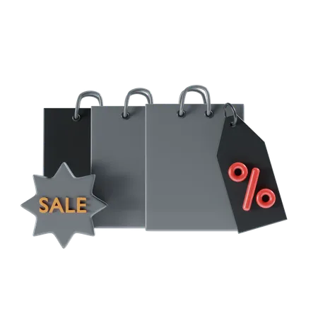 Shop Bag Sale 3 D Icon 3D Illustration