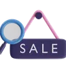 Sale Sign With Magnifying Glass