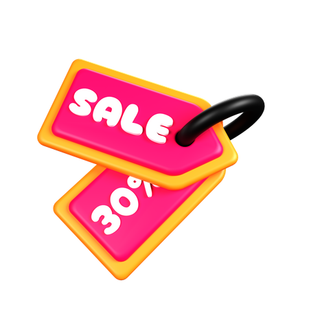 Sale Tag 30%  3D Icon