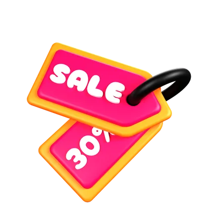 Sale Tag 30%  3D Icon
