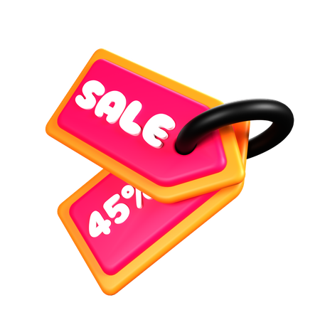 Sale Tag 45%  3D Icon