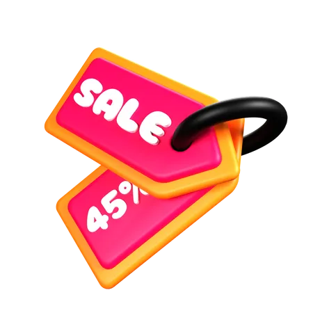 Sale Tag 45%  3D Icon