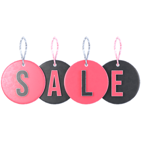 Sale Tag Separate Letter  3D Icon