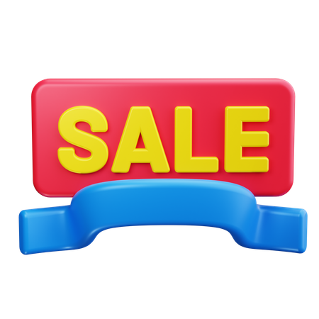 Sale Tag with Ribbon  3D Icon