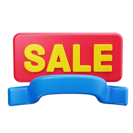 Sale Tag with Ribbon  3D Icon