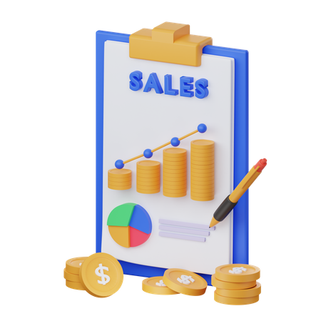 Sales Analysis Report  3D Illustration