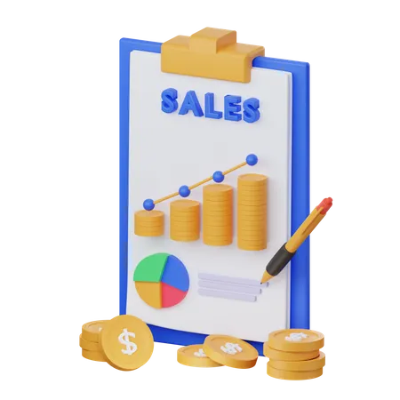 Sales Analysis Report  3D Illustration