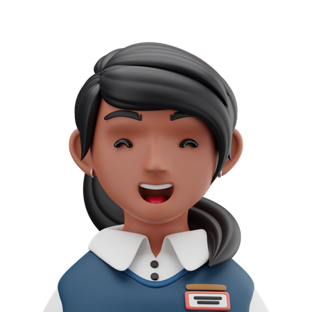Female Sales Assistant 3D Illustration
