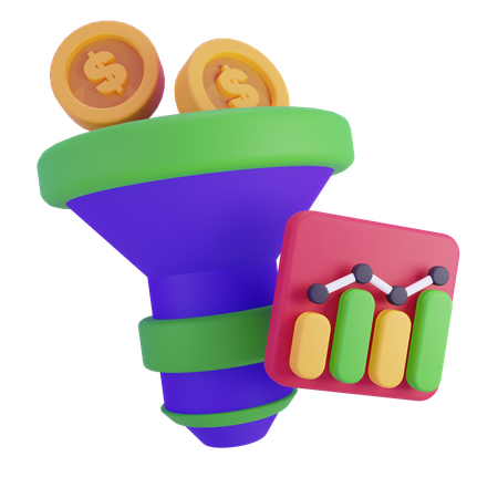 Sales Funnel  3D Icon