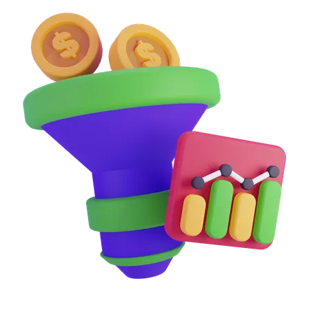 Sales Funnel  3D Icon