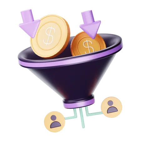 Sales Funnel  3D Icon