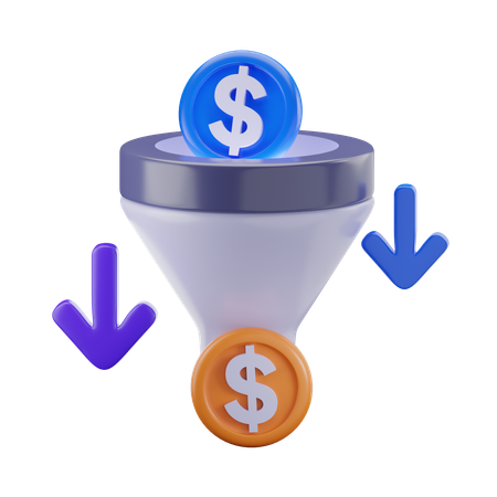 Sales Funnel  3D Icon