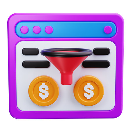 Sales Funnel  3D Icon