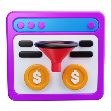 Sales Funnel  3D Icon