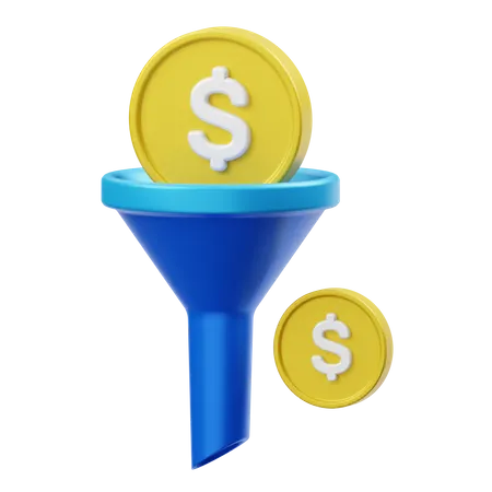 Sales Funnel  3D Illustration