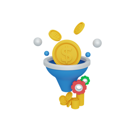 Sales Funnel  3D Illustration