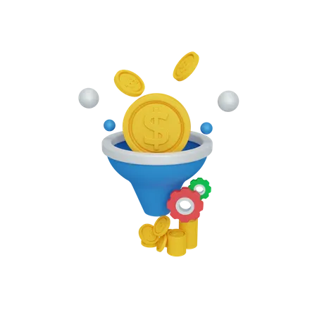 Sales Funnel  3D Illustration