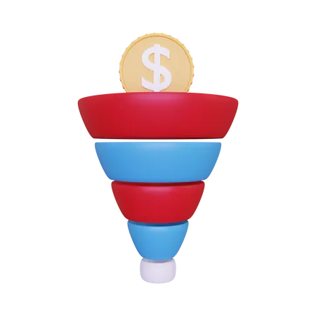 Sales Funnel  3D Illustration