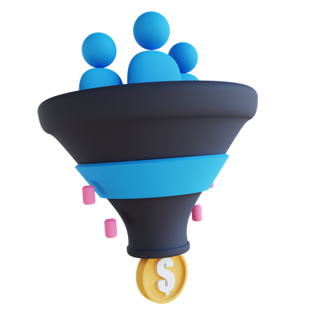 Sales Funnel  3D Illustration