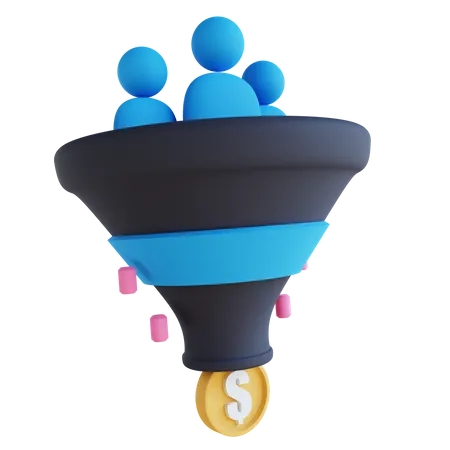 Sales Funnel  3D Illustration