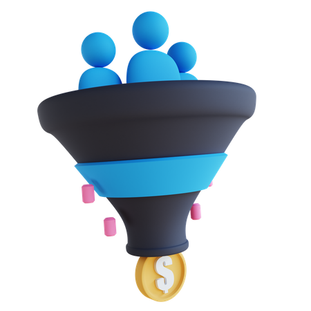 Sales Funnel 3D Illustration