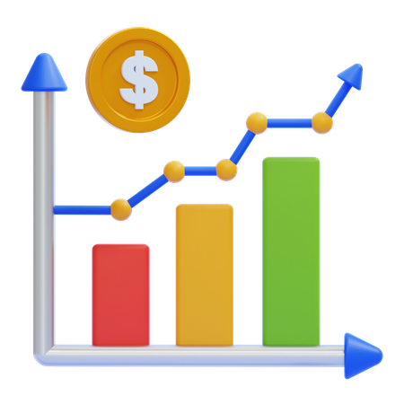 Sales Growth Chart  3D Icon