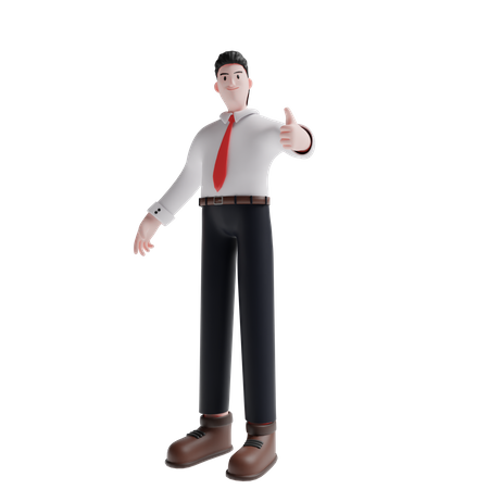 Sales person showing thumbs up  3D Illustration