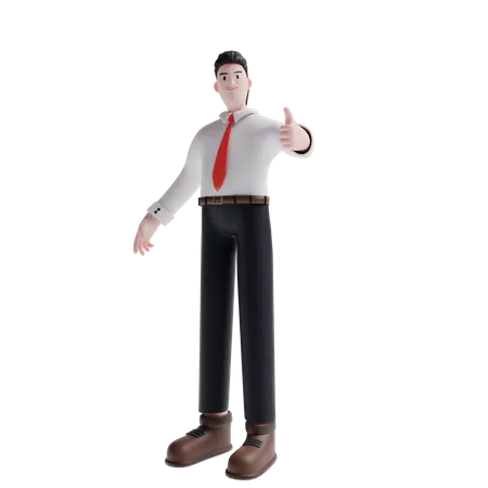 Sales person showing thumbs up  3D Illustration