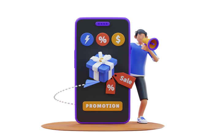 Sales Promotion  3D Illustration