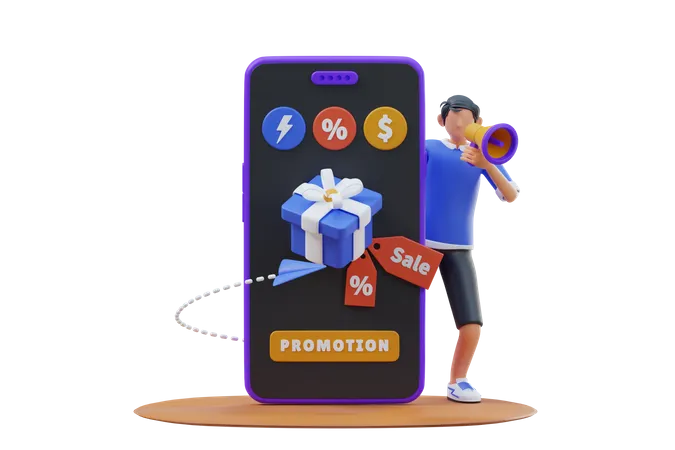 Sales Promotion  3D Illustration