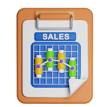 Sales Report  3D Icon