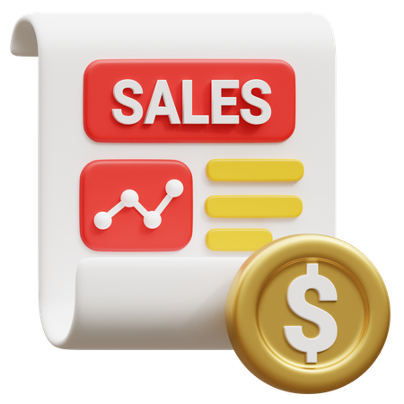 Sales Report  3D Icon