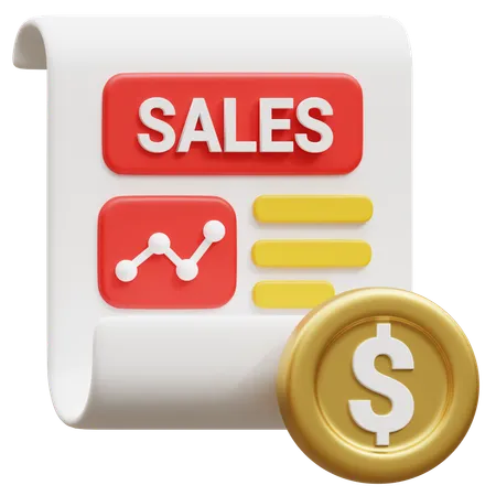 Sales Report  3D Icon