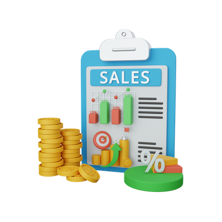 Sales report  3D Icon