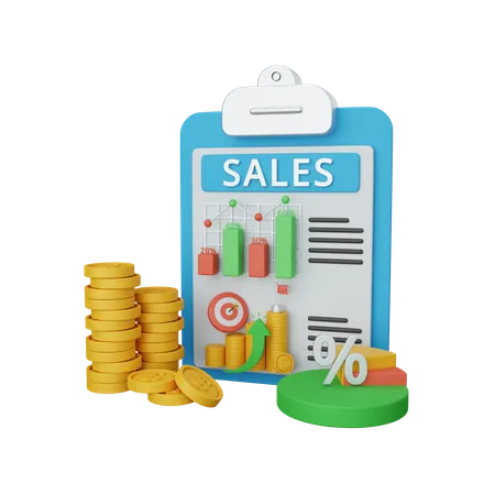 Sales report  3D Icon