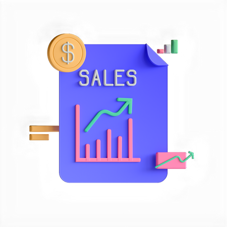 Sales Report 3D Icon
