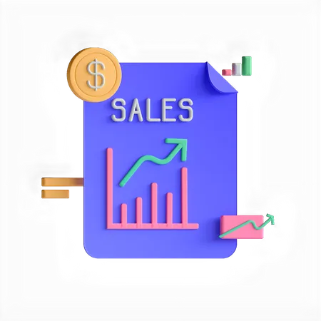 Sales Report 3D Icon