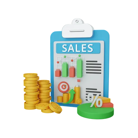 Sales report 3D Icon