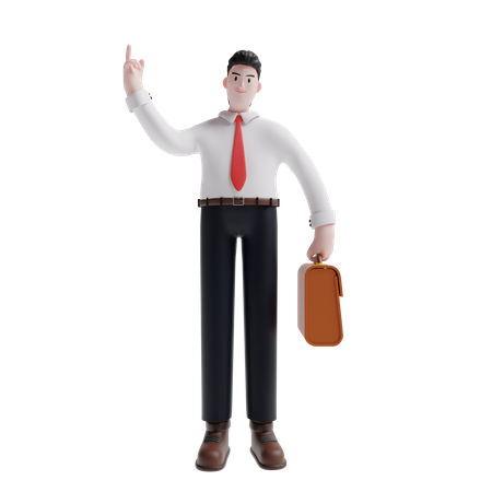 Salesman holding briefcase  3D Illustration