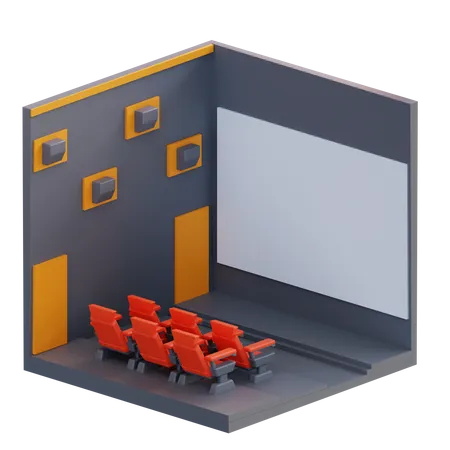 Salle de cinéma  3D Icon