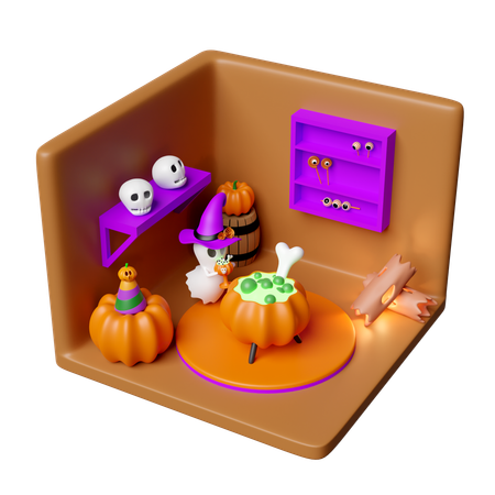 Salle d'Halloween  3D Icon