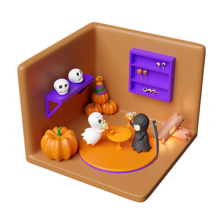 Salle d'Halloween  3D Icon