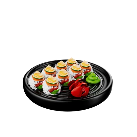 Sushi de salmão  3D Icon