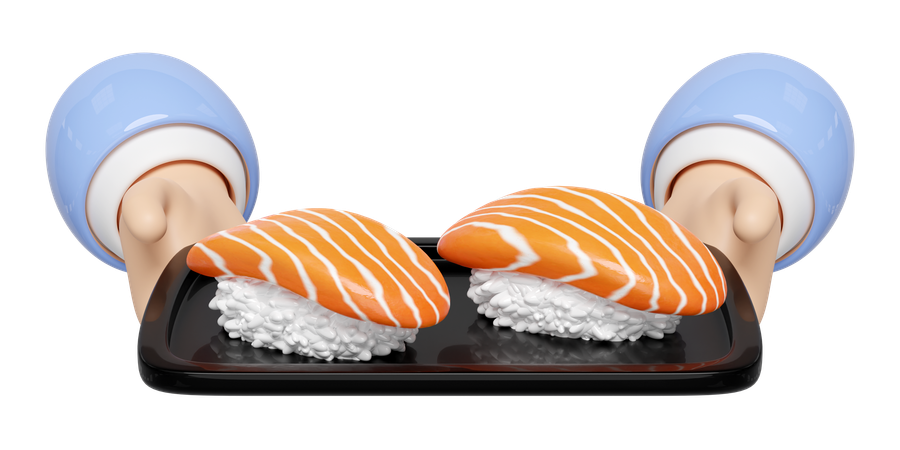 Sushi de onigiri de salmão  3D Icon