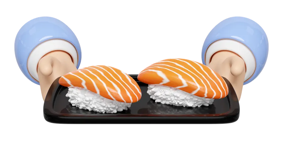 Sushi de onigiri de salmão  3D Icon