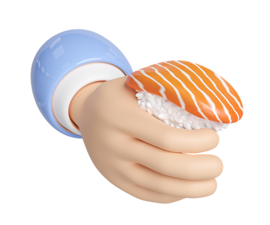 Sushi de onigiri de salmão  3D Icon