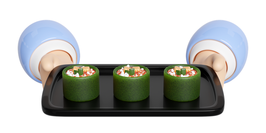 Sushi de onigiri de salmão  3D Icon