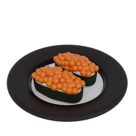 Salmon Egg Sushi 3D Icon