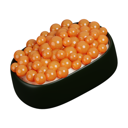 Salmon Eggs Sushi  3D Icon