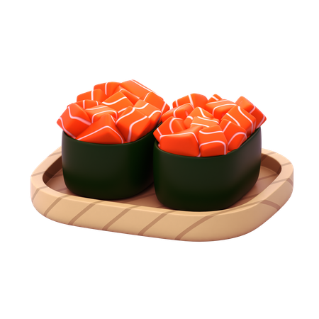 Salmon Gunkan  3D Icon